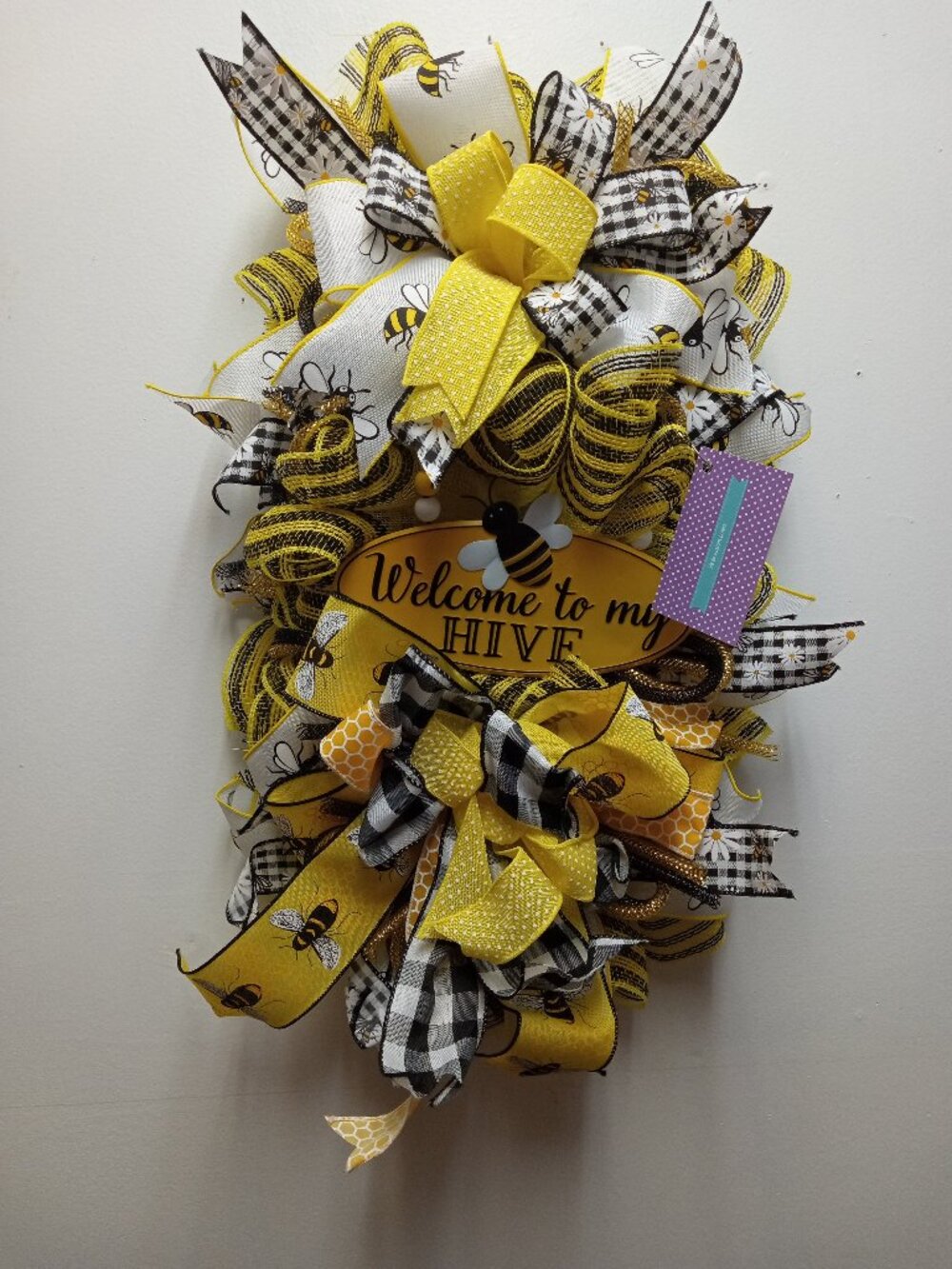 16x22 Honey Bee Swag Wreath-JMA053